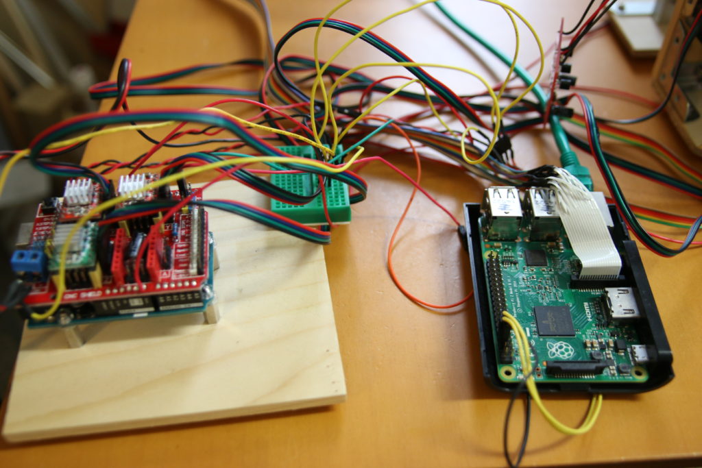 Raspberry Pi and Arduino with CNC motor shield
